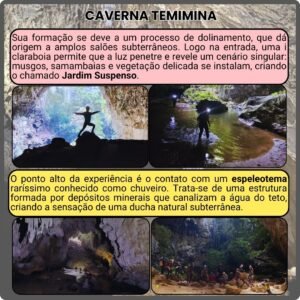 Caverna Temimina, uma das cavernas mais belas do PETAR, com claraboia e o raro espeleotema “chuveiro”.
