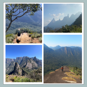 Trilha no Pico do Escalavrado, em Teresópolis, com 700 m de desnível e percurso de 6 km ida e volta. Roteiro classificado como muito difícil, com transporte executivo, guia profissional e condução técnica especializada.
