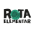 Logotipo da Rota Elementar com o desenho de uma tartaruga laranja dentro da letra O.